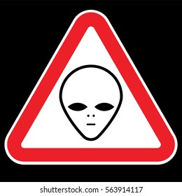 Warning sign aliens.
Be careful extraterrestrial beings , triangular warning sign.