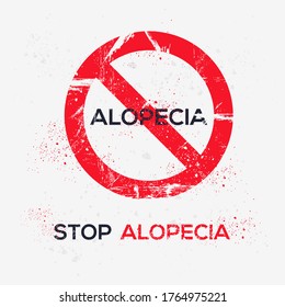 Warning sign (alopecia), vector illustration.