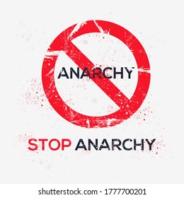 Signo de advertencia (anarquía), ilustración vectorial.	