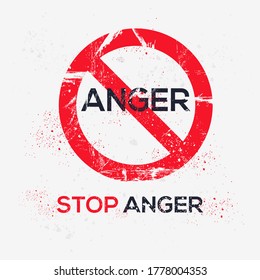 Warning sign (anger), vector illustration.	
