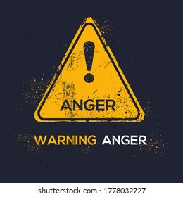 Warning sign (anger), vector illustration.	