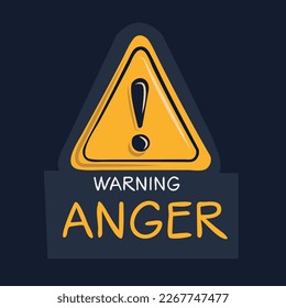 Warning sign (Anger), vector illustration.