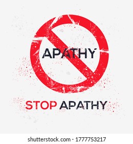 Warning sign (apathy), vector illustration.	