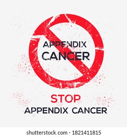 Warning sign (Appendix cancer), vector illustration.	