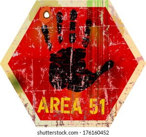 warning sign  area fifty one , vector illustration