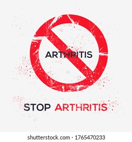 Warning sign (arthritis), vector illustration.