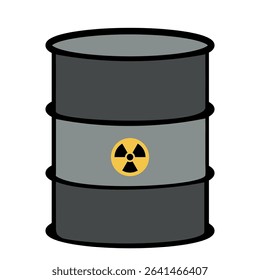 Warning sign attached to a nuclear waste barrel