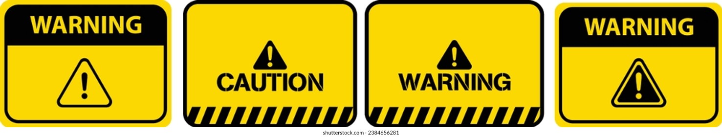 Warning sign, attention sign. Danger warning attention icon.