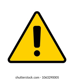 Warning sign. Attention icon. Exclamation point. Vector illustration.