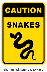 Warning sign of attention venomous snake. Hazard yellow symbol reptiles. 