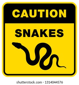 Warning sign of attention venomous snake. Hazard yellow symbol reptiles. 