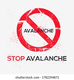 Signo de advertencia (avalancha), ilustración vectorial.	