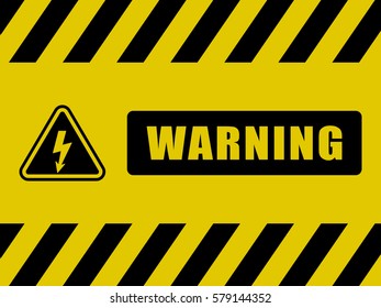 Warning Sign Background. Black and Yellow Board