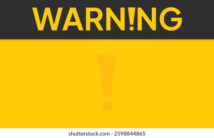 Warning sign background. Blank warning yellow and black. Vector flat illustration.
