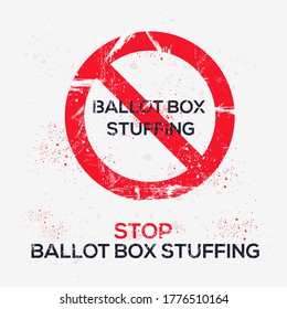 Warning sign (ballot box stuffing), vector illustration.