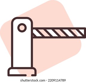 Warning sign barrier, illustration, vector on white background.