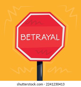 Warning sign (Betrayal), vector illustration.