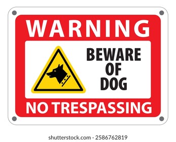 Warning sign of beware of dog
