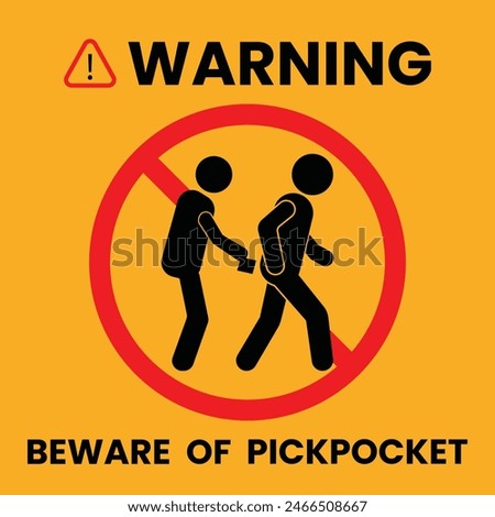 Warning sign beware of pickpocket vector
