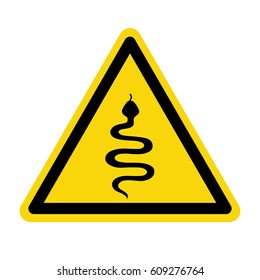 Warning sign beware snake, symbol, illustration