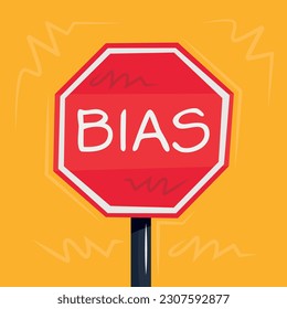 Warning sign (Bias), vector illustration.