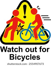 The warning sign for bicycle collisions