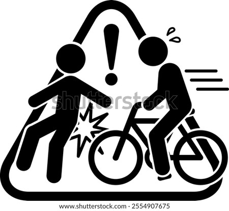 The warning sign for bicycle collisions