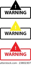  Warning sign black collection. Vector isolated illustration