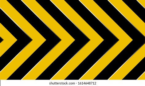 warning sign with black stripes on yellow background.