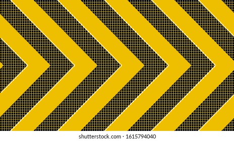 warning sign with black stripes on yellow background.