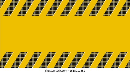 warning sign with black stripes on yellow background.