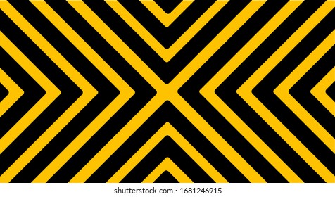warning sign with black stripes on yellow background.