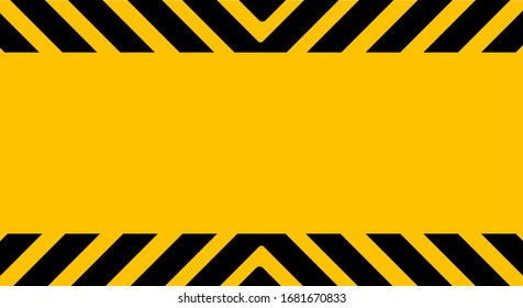 warning sign with black stripes on yellow background.