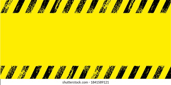 warning sign with black stripes on yellow background.