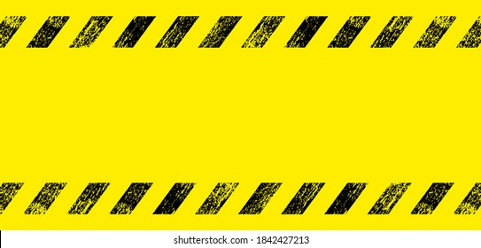 warning sign with black stripes on yellow background.