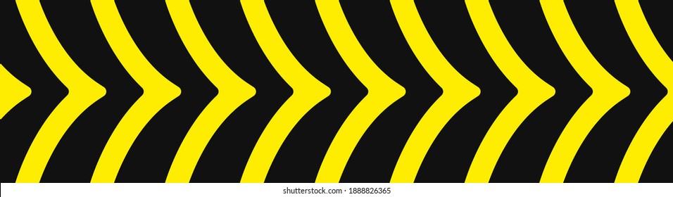 warning sign with black stripes on yellow background.