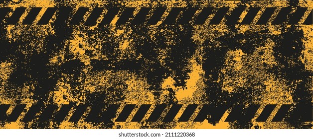 warning sign with black stripes on yellow background.