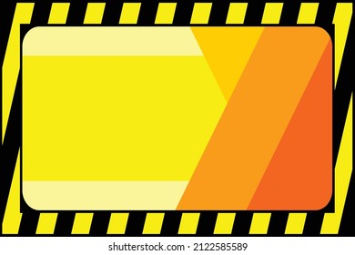 warning sign with black stripes on yellow background.
