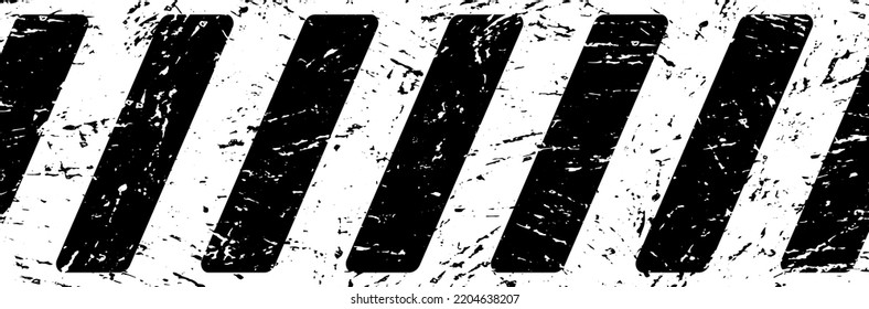 warning sign with black stripes on white background.
