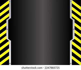 warning sign with black stripes on yellow background.