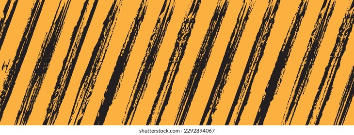 warning sign with black stripes on yellow background.
