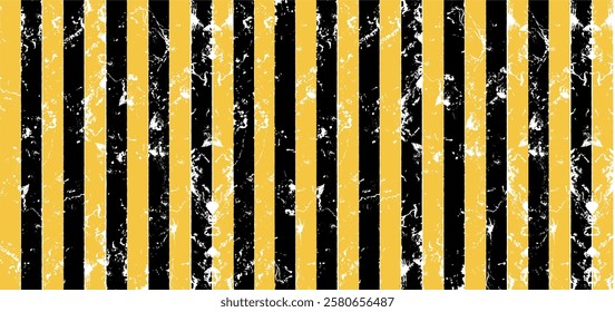 warning sign with black stripes on yellow background.