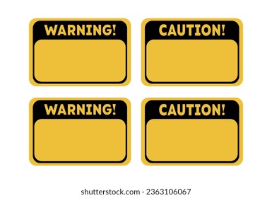 Warning sign, blank warning sign symbol, caution sign with to be careful sign vector illustration.