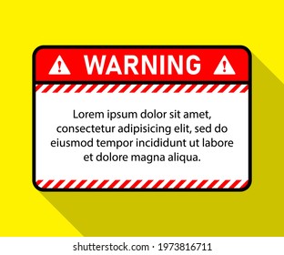 Warning sign Blank warning sign. Vector illustration warning line striped rectangular