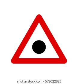 Warning Sign. Blind Spot,  blind spots requiring extra caution. Used in various countries.