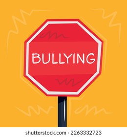 Warning sign (Bullying), vector illustration.
