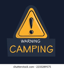Warnzeichen (Camping), Vektorgrafik.