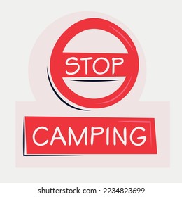 Warning sign (Camping), vector illustration.