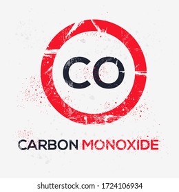 Warning sign (carbon monoxide), vector illustration.