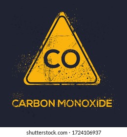 Warning sign (carbon monoxide), vector illustration.